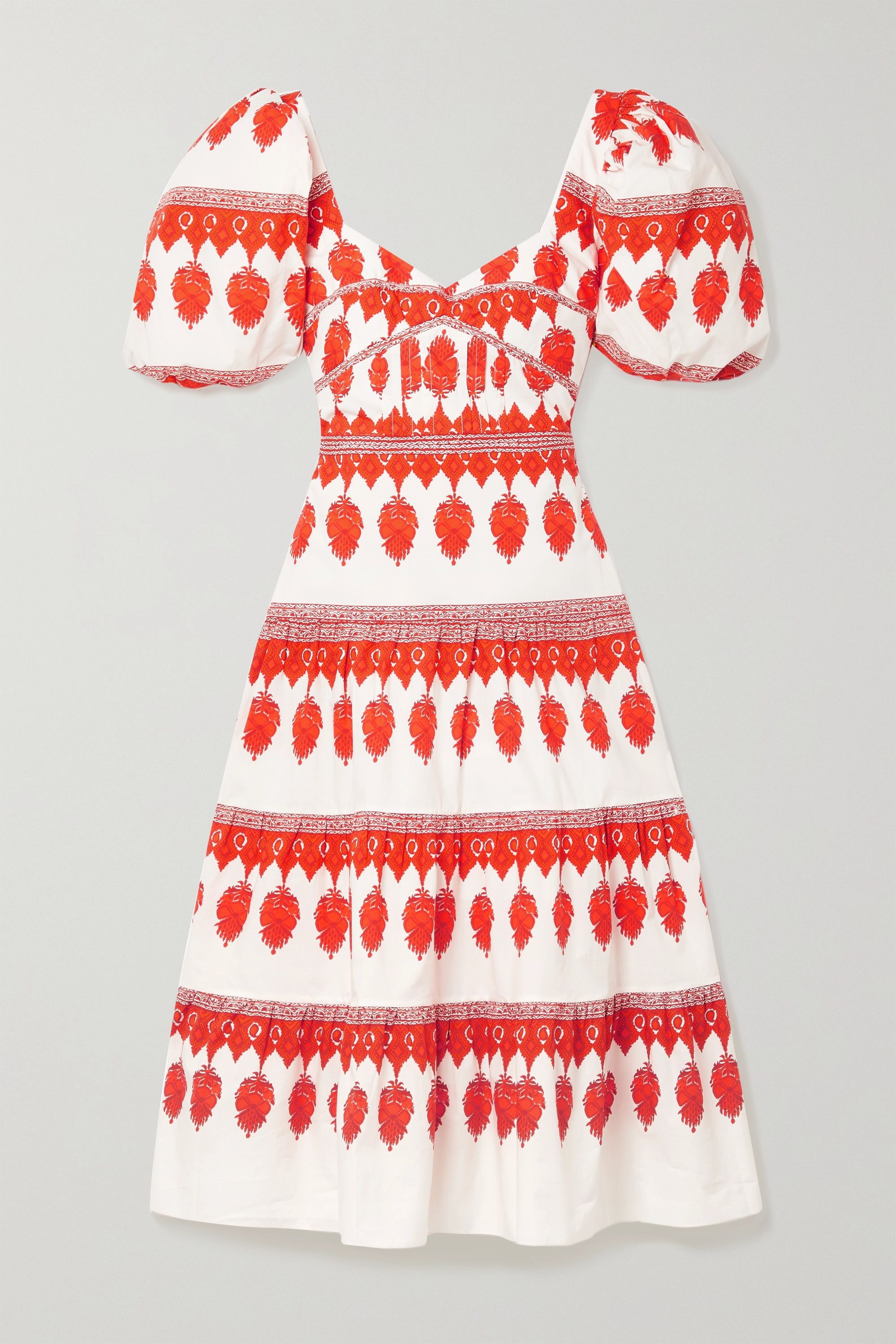 Colorful Culture tiered printed cotton-poplin midi dress | NET-A-PORTER (US)