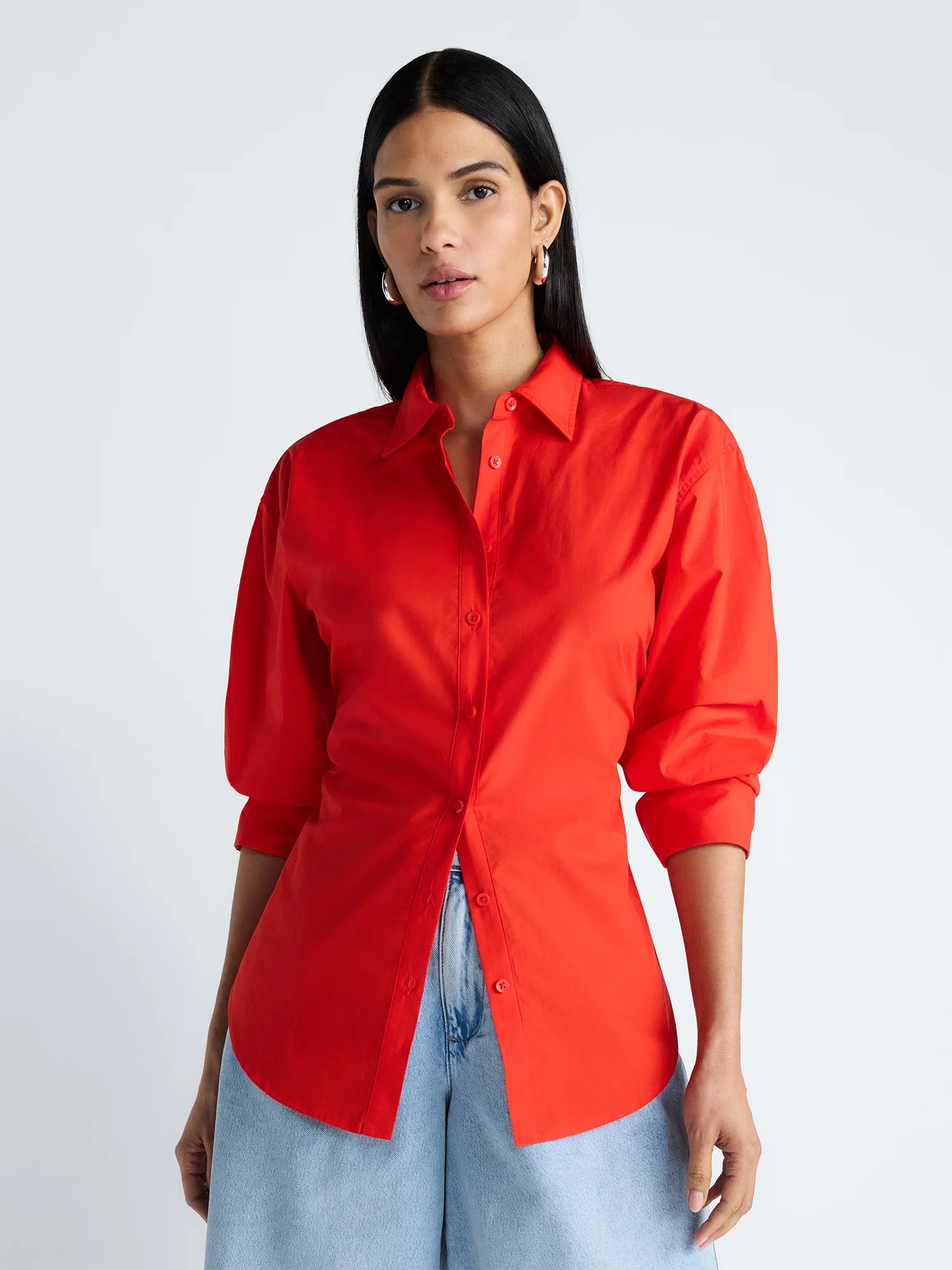 Devil Wears Prada Scoop Collection Women's and Women's Plus Lace Up Cotton Shirt, Sizes XS-4X | Walmart (US)