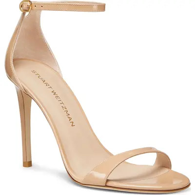 Stuart Weitzman Nudist II Sandal 100 in Black at Nordstrom | Nordstrom