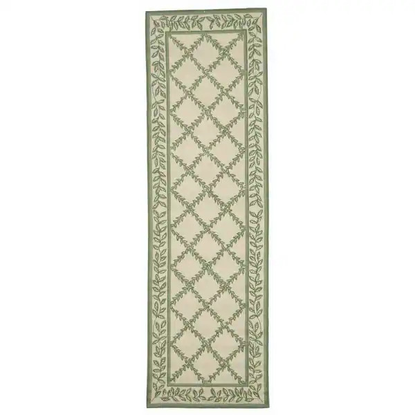 SAFAVIEH Handmade Chelsea Kimber Trellis French Country Wool Rug - 2'6" x 12' Runner - Ivory/Ligh... | Bed Bath & Beyond