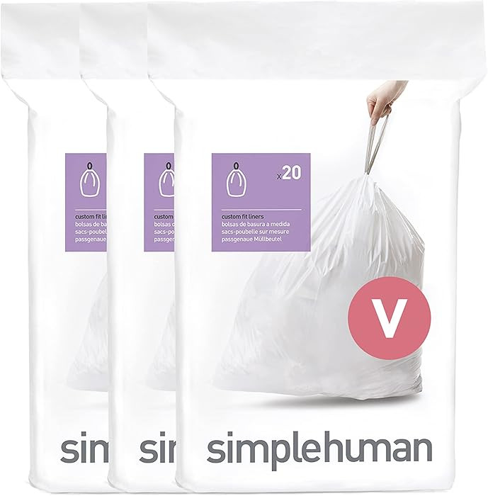 simplehuman Code V 60 Count, Dispenser Pack Custom Fit Liners, Drawstring Trash Bags, 16-18 Liter... | Amazon (US)
