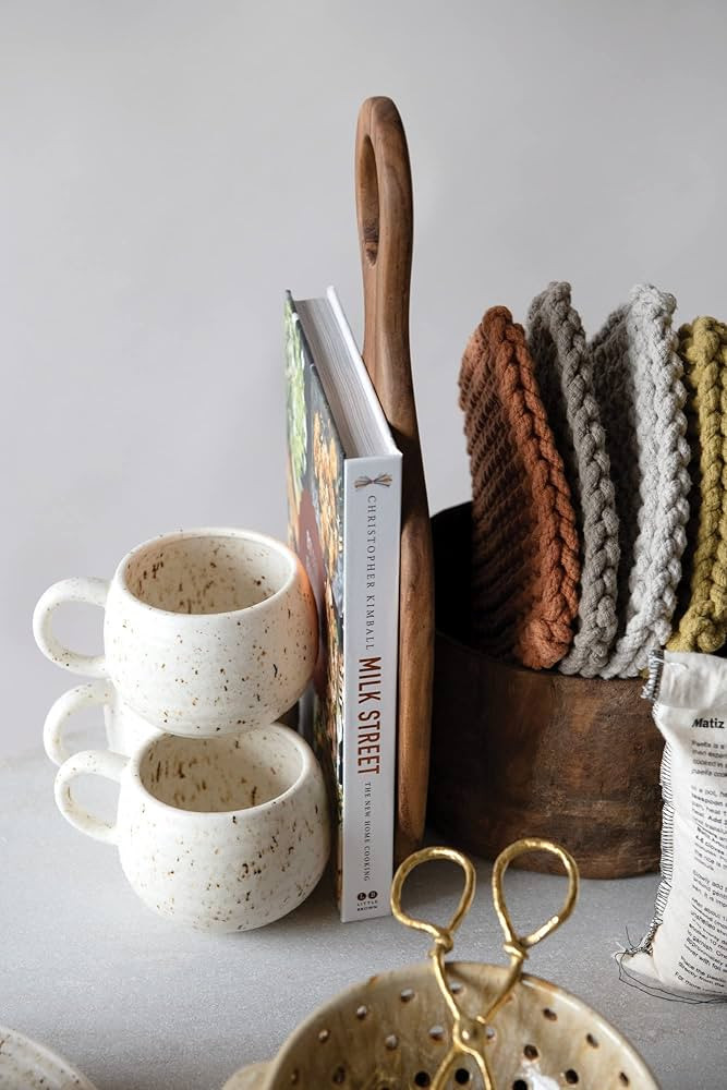 Creative Co-Op Speckled Stoneware Reactive Glaze Finish Mug, 1 Count (Pack of 1), Beige | Amazon (US)