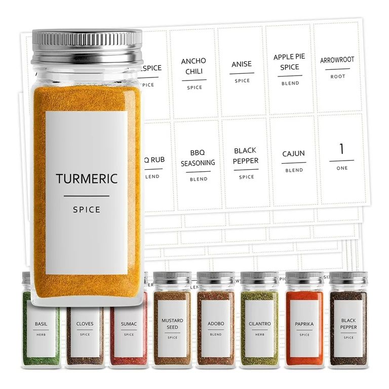 Talented Kitchen 140 Minimalist Spice Jar Labels, Preprinted, Water Resistant Stickers (Black Tex... | Walmart (US)
