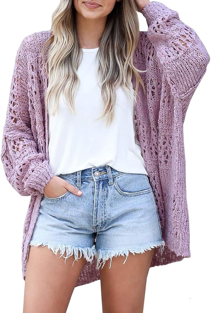 Lightweight Summer Cardigan for Women Spring Netted Crochet Cardigans Sweaters | Amazon (US)