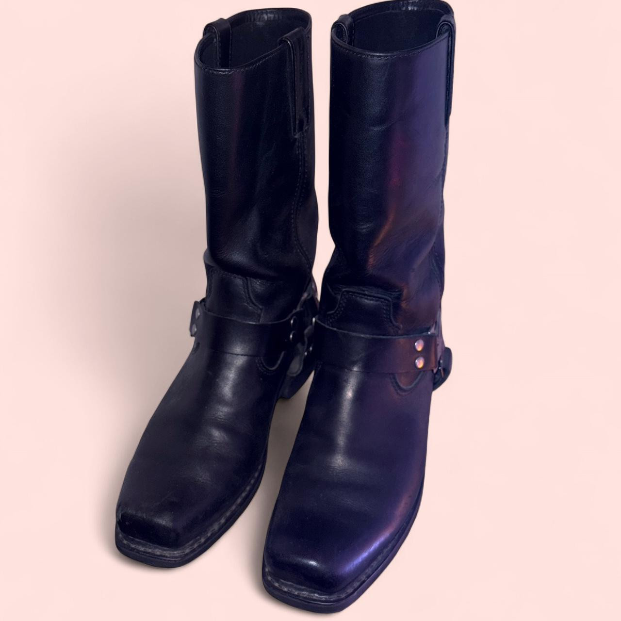 Harley Davidson Women's Biker Boots - Black/Purple - US 8.5 | Depop US