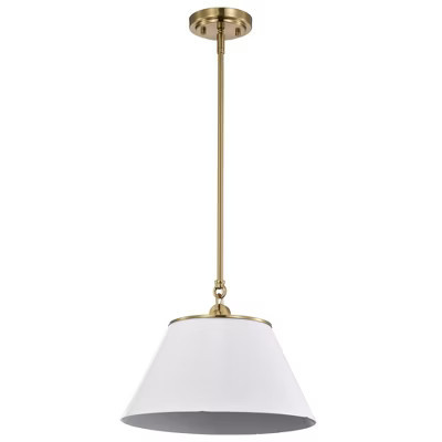 Nuvo Lighting Dover 1 - Light Pendant in White/Vintage Brass | Target