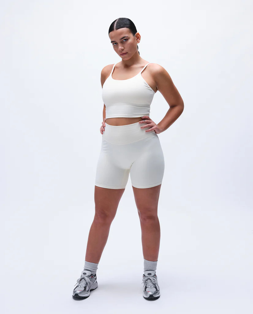 Soft Ultimate Crop Shorts - Marshmallow White | Adanola UK