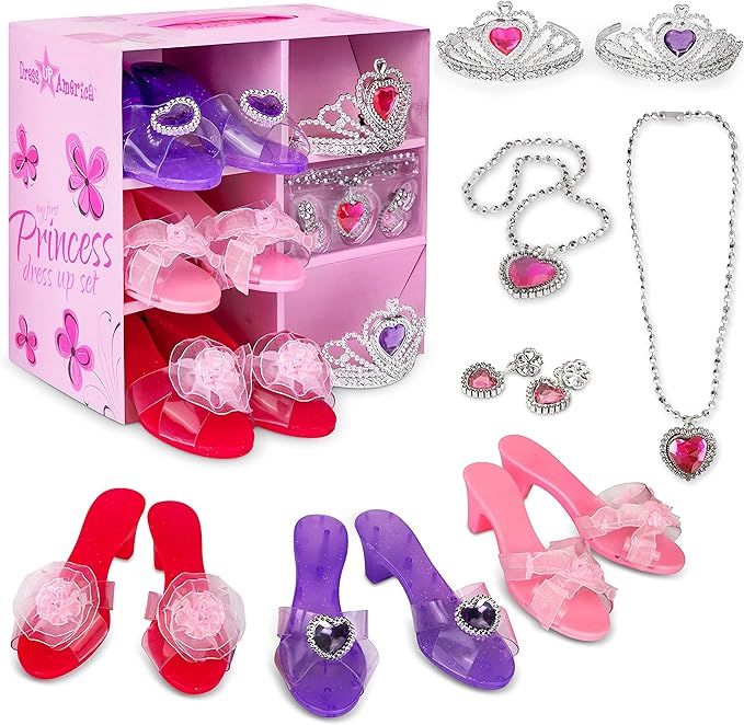 Amazon.com: Dress-Up-America Princess Heels for Girls - Costume Jewelry, Tiaras, and Heels Gift S... | Amazon (US)