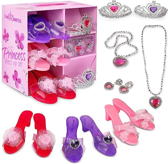 Amazon.com: Dress-Up-America Princess Heels for Girls - Costume Jewelry, Tiaras, and Heels Gift S... | Amazon (US)