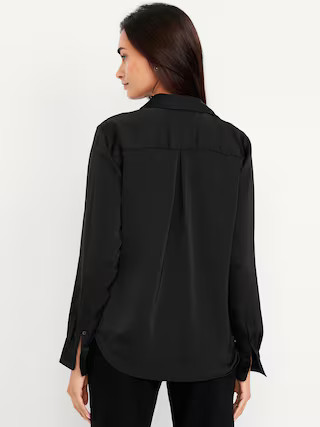 Satin Button-Down Shirt | Old Navy (US)