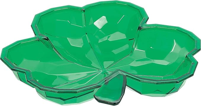 Amscan Green St. Patrick's Day Plastic Shamrock Small Bowl - 8.5" x 8.5" (1 Count) - Perfect for ... | Amazon (US)