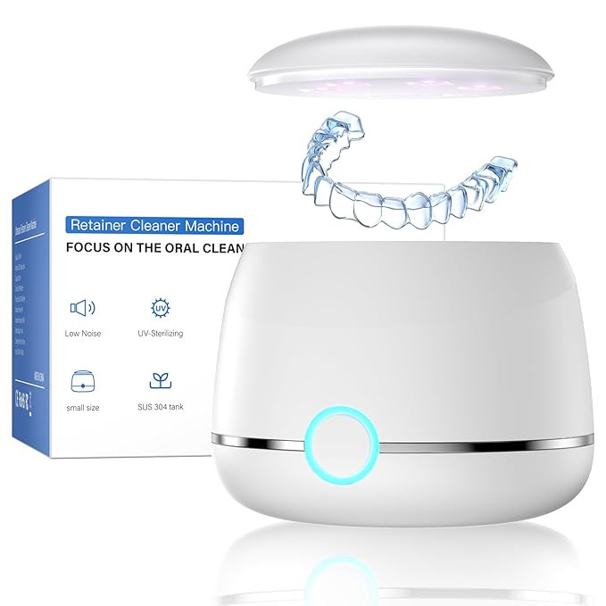 Ultrasonic Retainer Cleaner, 45kHz Denture Cleaner Machine, 5min and 10min Modes with Rechargable... | Amazon (US)