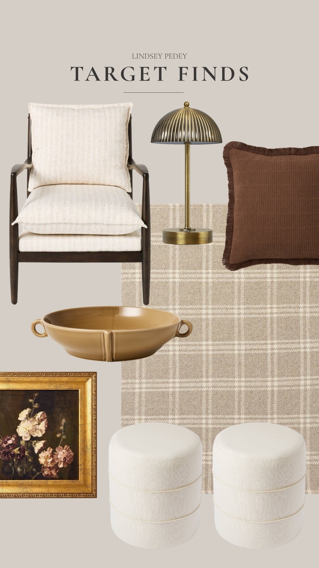 @Target early fall inspired finds!

Target home, accent chair, fall decor, studio McGee, plaid rug, throw pillow, wall art, ottoman, mini lamp, fall decor ideas, living room, home decor inspo