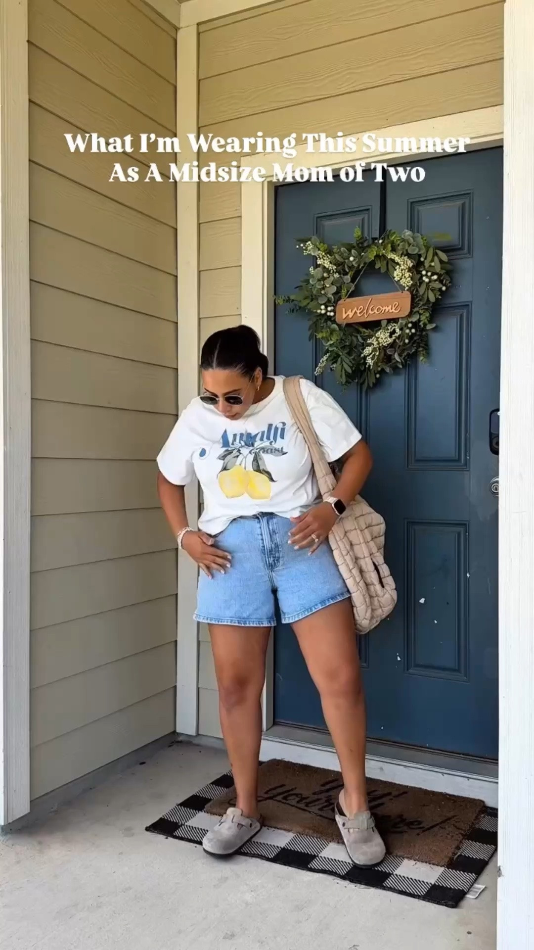 Summer Tee + mom jean shorts = my summer combo

Comment SHOP for the details to your inbox 💕

Summer outfit inspo, mom ootd, ltk midsize, mom denim shorts, Abercrombie shorts, summer outfit ideas