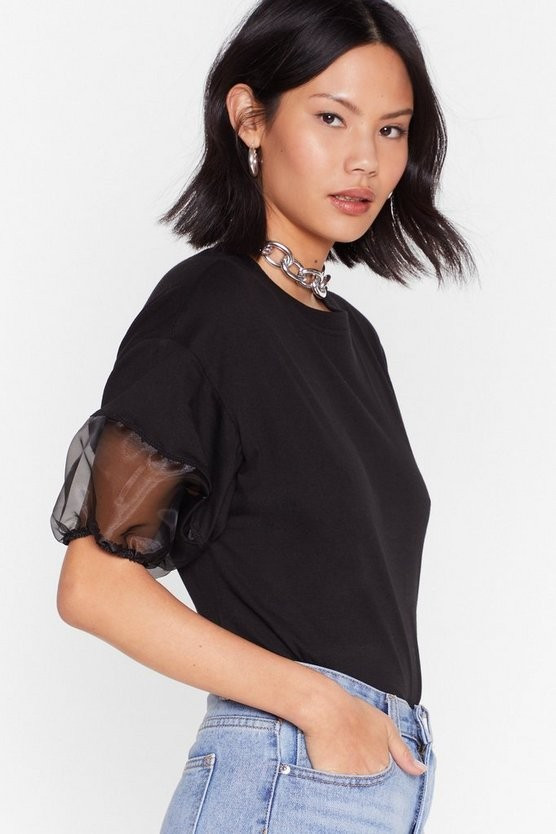 Organza Oversized Puff Sleeve T-shirt | NastyGal (US & CA)