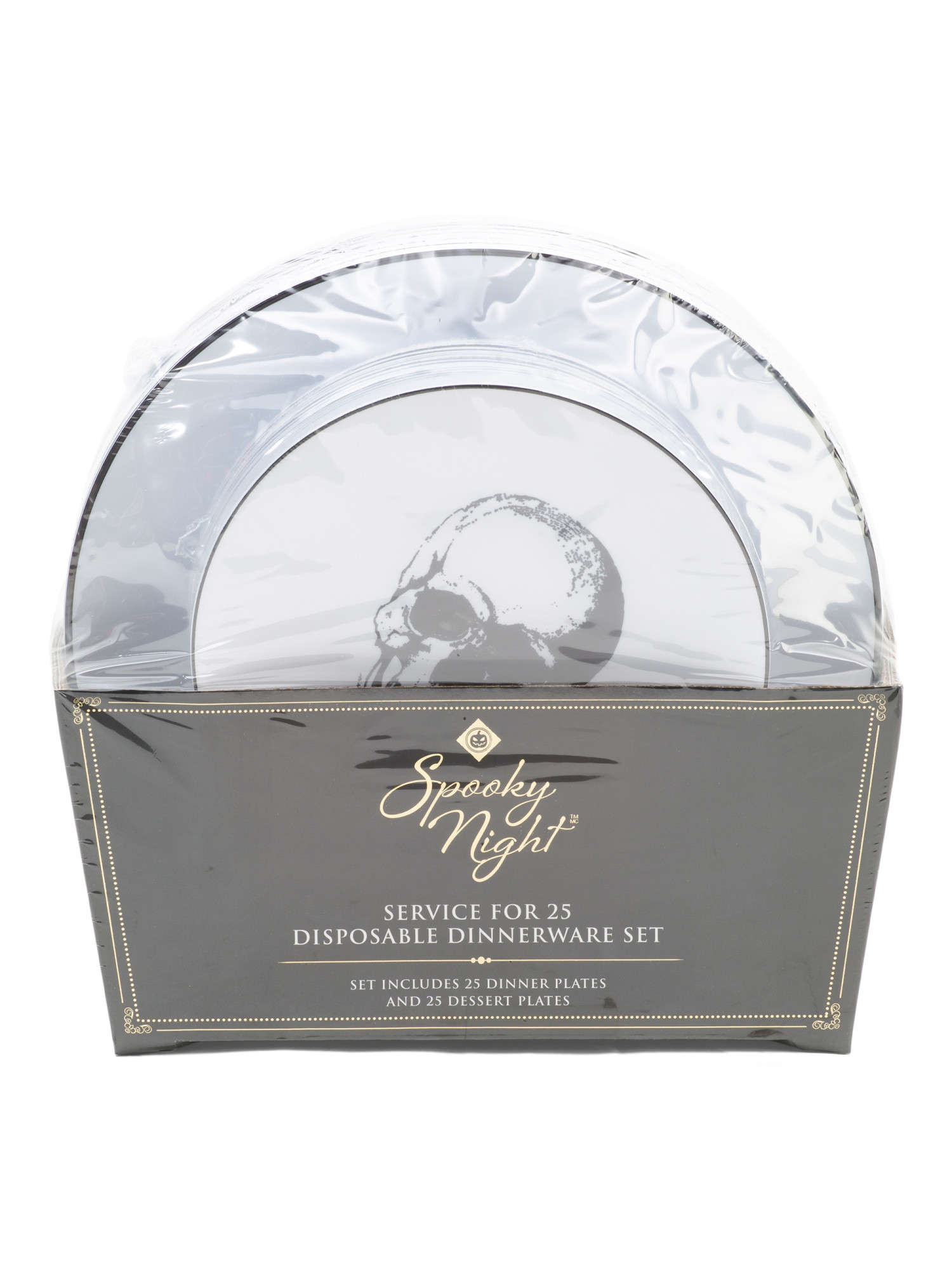 50pk Creepy Skull Plates Boxed Set | Marshalls