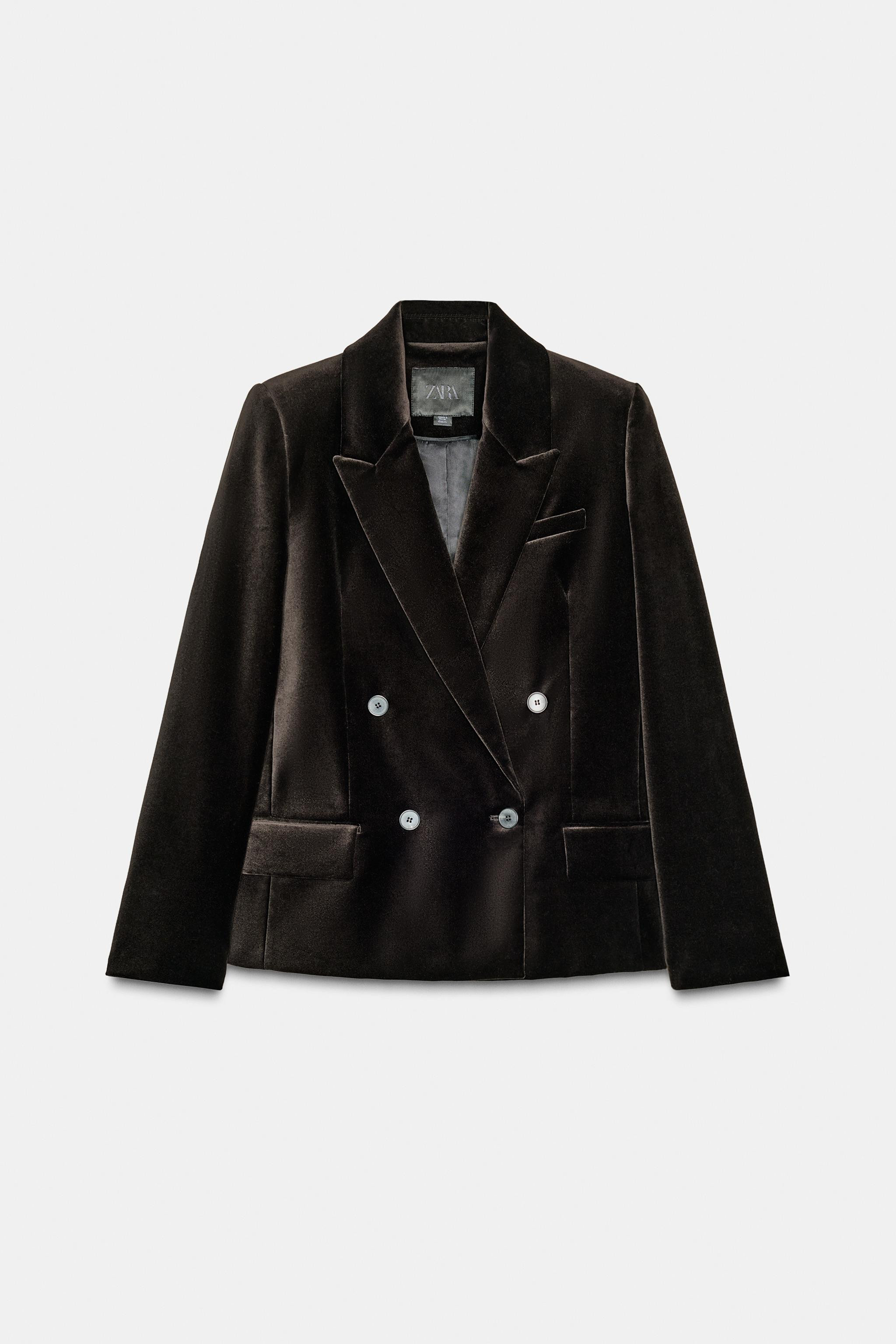 VELVET DOUBLE-BREASTED BLAZER ZW COLLECTION | Zara US