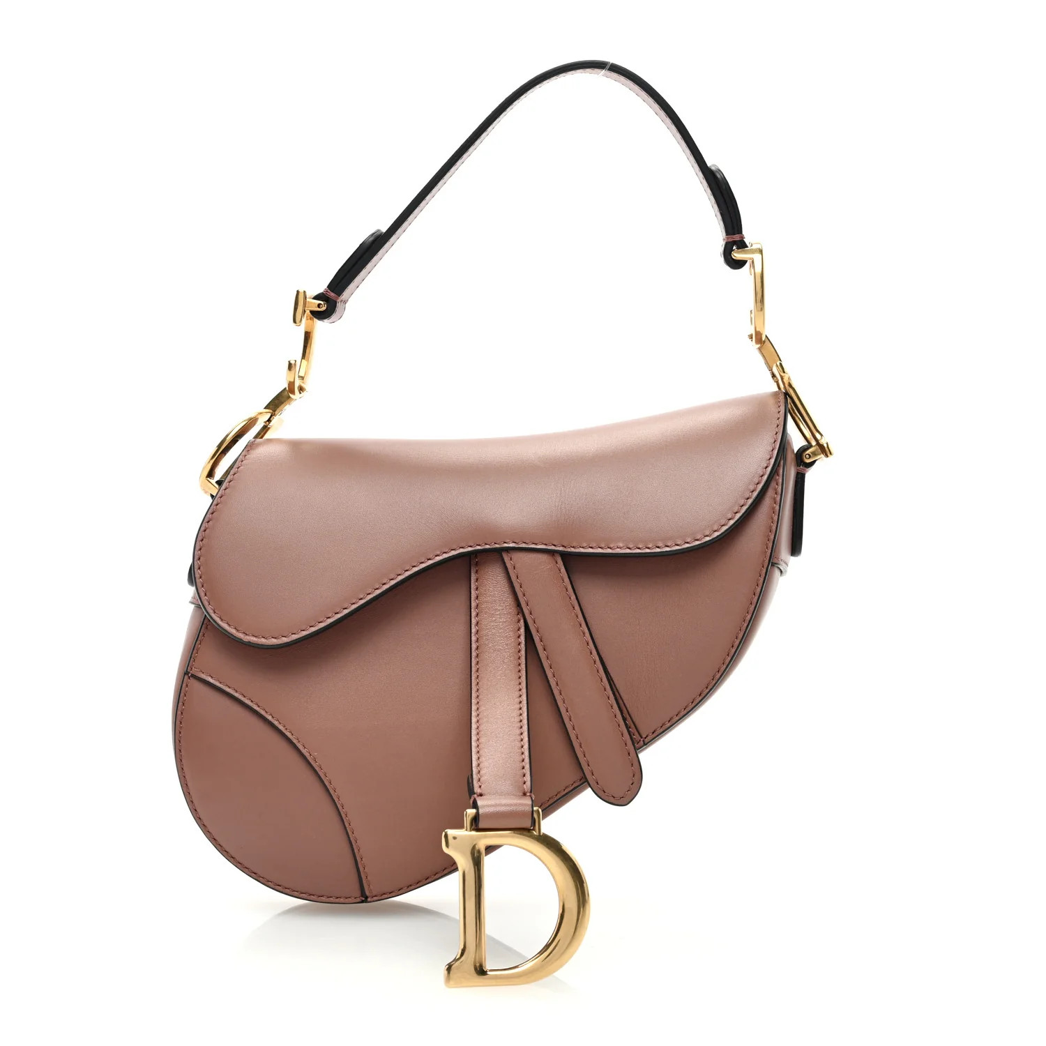 Calfskin Mini Saddle Bag Taupe | FASHIONPHILE (US)
