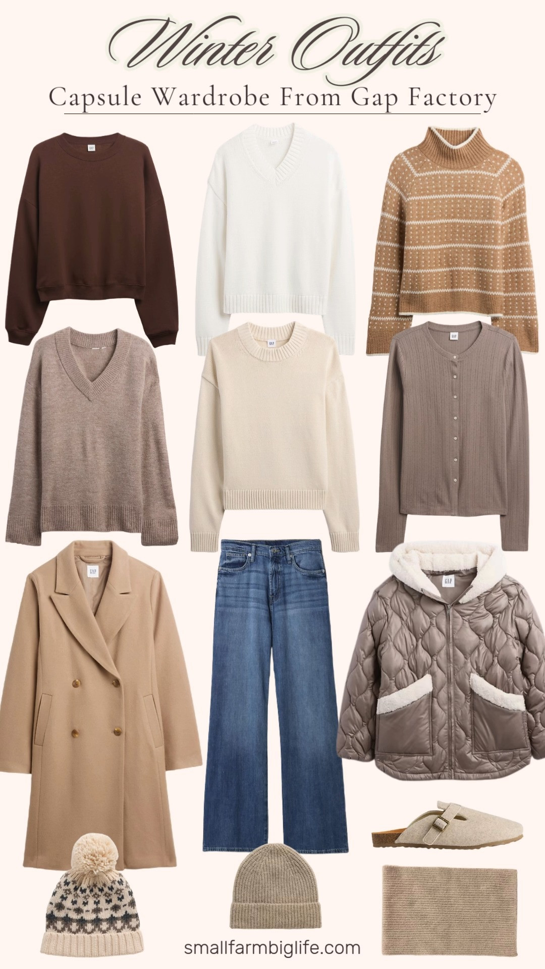 60% off right now! Sale Alert!! A cozy, neutral winter capsule from Gap Factory 🤍 From soft CashSoft knits and comfy layers to wide leg jeans and versatile outerwear, these are the easy, mix and match pieces I’ll be wearing all season long. 

 #LTKSaleAlert #LTKFindsUnder50