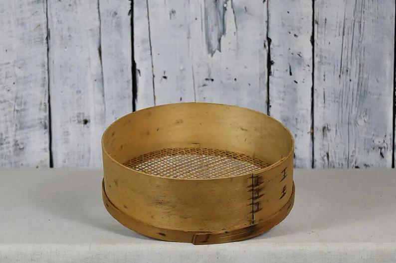 Antique Wooden Sieve / Vintage Flour Sifter / Rustic Farmhouse Kitchen Decor - Etsy | Etsy (US)