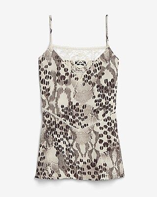 Animal Print Lace High Neck Cami | Express