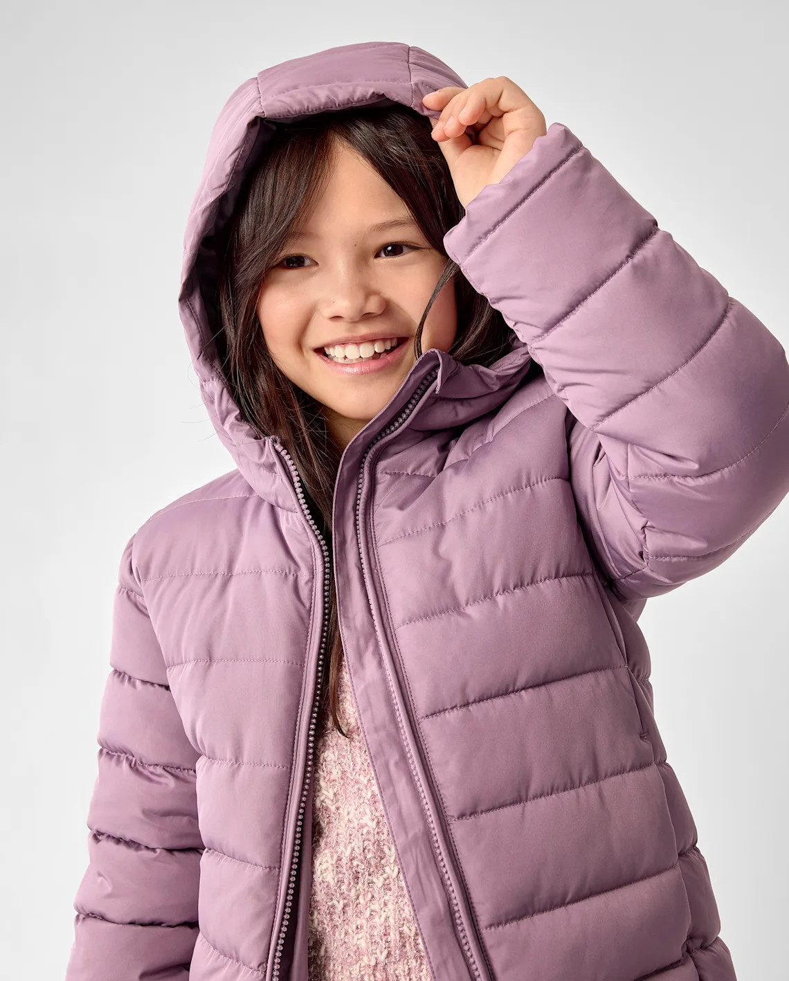 Girls Quilted Hooded Puffer Jacket - purple | The Children's Place