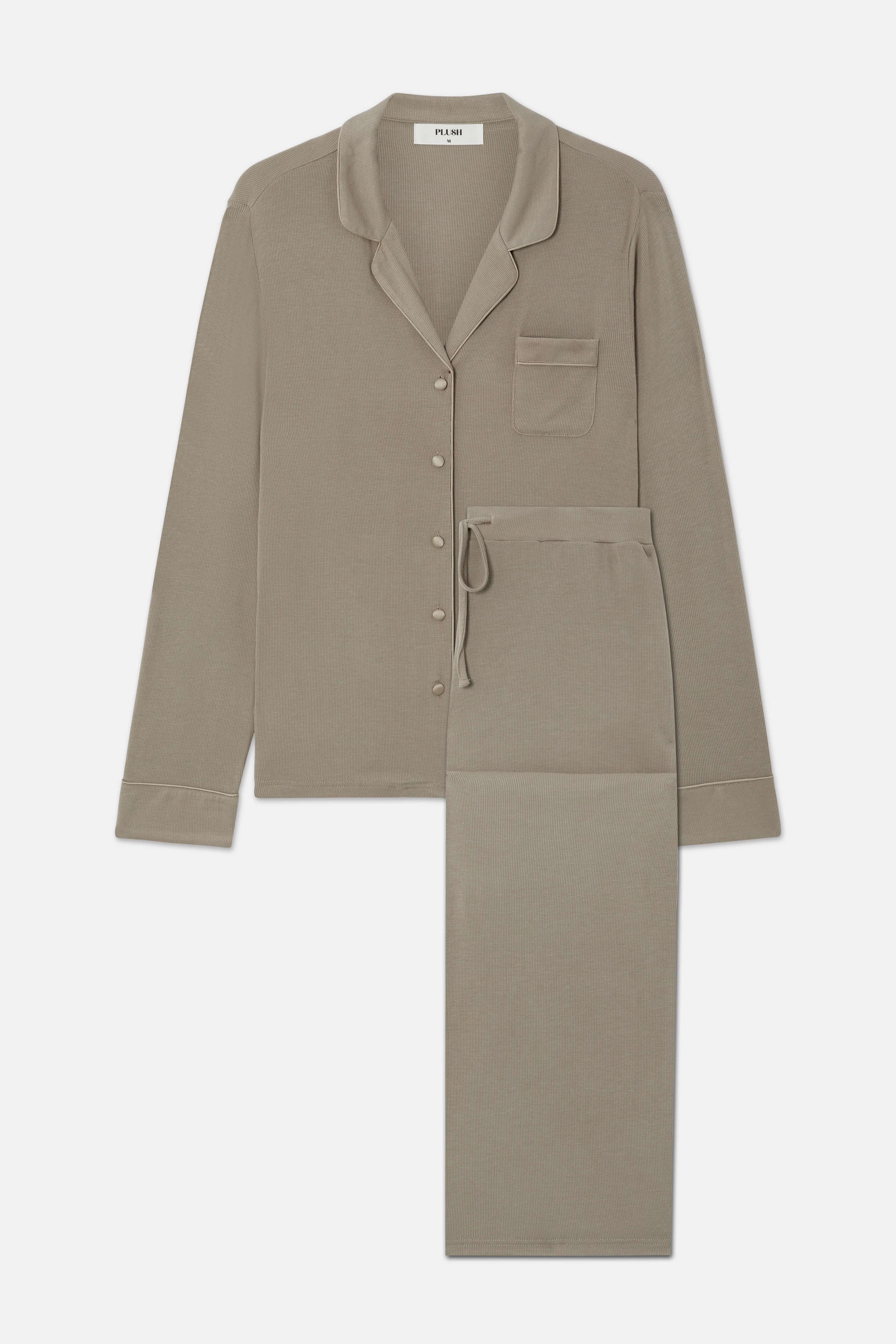 Luxury Bamboo Pyjamas in Taupe | PLUSH | PLUSH