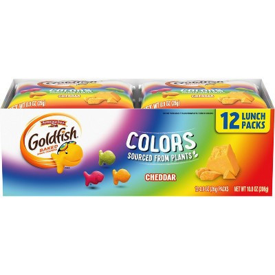 Goldfish Colors Cheddar Crackers Snack Pack - 10.8oz/12ct | Target