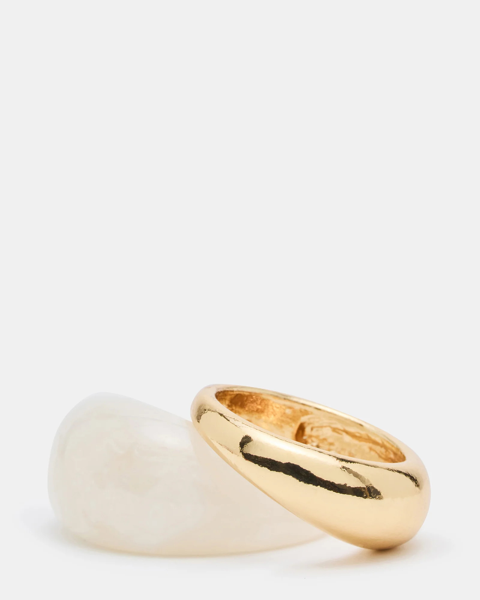 RESIN RING SET Natural Women's Rings | Steve Madden (US)