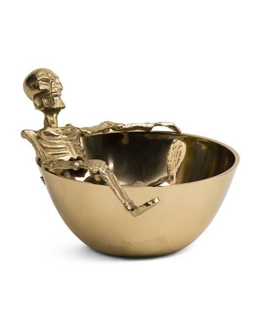 6.5in Gold Tone Skeleton Serving Bowl | TJ Maxx
