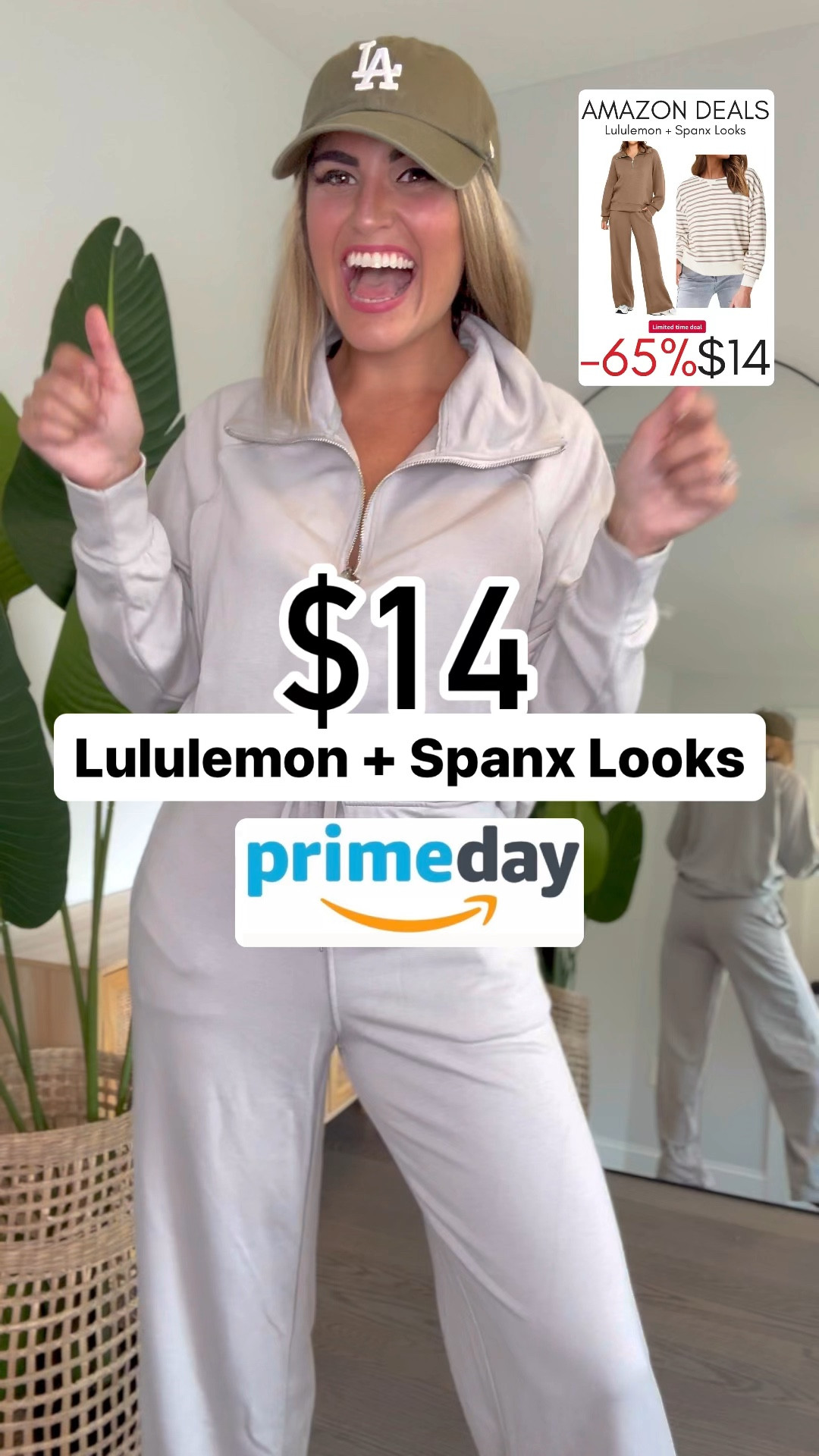 🚨TODAY ONLY🚨$14 Lululemon + Spanx Looks PRIME DAY!⭐️65% off with Coupons + CODES BELOW👇
⚠️BE SURE to click clickable coupons on the page too!
Spanx 2 Piece Set CODE👉 🚨No code this lightening deal is now 37% off. You save $120 vs Spanx!
Lulu Sherpa Zip CODE👉 FZ6LNMWU
FP Stripe Crewneck CODE👉 8E5F4LHH
No Code Needed for Skirt, Green stripe chunky sweater, Trench, Shoes and Bag all up to 65% off just Tap the Coupons on page!
These prices are insane🤯This two piece set identical to Spanx with the luxurious scuba fabric SAVE $134 vs Spanx. The Lululemon Look Sherpa is legging friendly with the zips on the side save over $100! The stripe crewneck is MY FAVORITE it has scuba fabric as well and the fit is so good. I’m obsessed save $100 vs Free People. And last but not least the suede skirt is the perfect length & comes in all the Fall essential colors for $14!
🫶Linked all my fall favorites on major Prime Deals like my $9 Dual Pocket Leggings, $35 Ugg look boots, Trench & Bag 40% off + so much MORE! 
✨SIZING✨ I’m 5’2” 125 lbs small in everything. All runs TTS
prime day, Amazon prime deals, prime day deals, Amazon, lululemon sweatshirt, lululemon, Look for less, scuba, comfy outfit, loungewear, Athleisure, 2 piece set, workwear, cardigan, Cotigan, long vest, vest, hooded vest, fleece, free people look for less, Spanx look for less, Loungewear, Spanx jumpsuit, Spanx, jumpsuit , Amazon basic, travel outfit, 3 piece set, capsule wardrobe, capsule closet, bathing suit coverup, sunglasses, striped dress, blue stripe dress, black jumpsuit, beige jumpsuit, travel outfit, loungewear, comfy outfit, casual outfits, work outfit, workwear, two piece set, 2 piece set, Amazon two piece set, Amazon lounge set 

#LTKsalealert #LTKtravel #LTKworkwear#LTKBacktoSchool 

#LTKSaleAlert #LTKxPrimeDay #LTKVideo