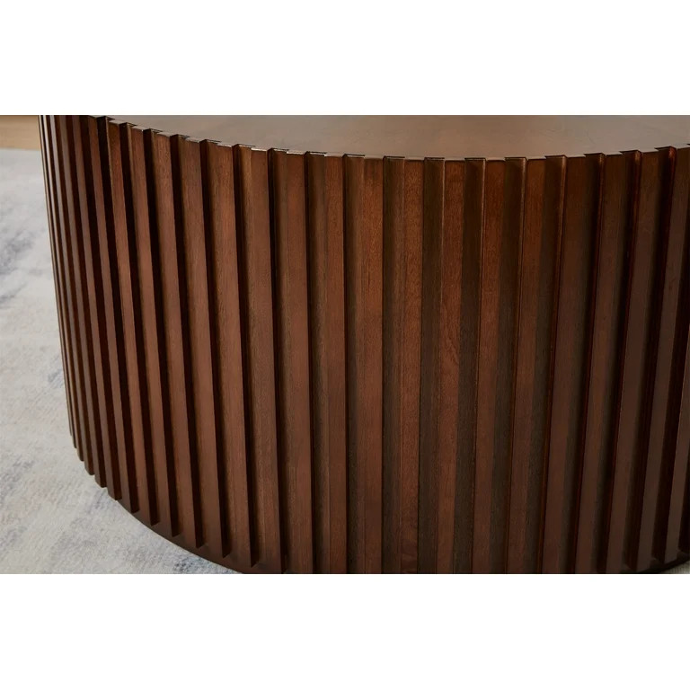Gexpusm Round Coffee Table, Solid Wood Center Table for Living Room, Circle Drum Coffee Table wit... | Walmart (US)