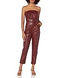 KENDALL + KYLIE Women's Vegan Leather Strapless Jumpsuit, Bordo, Small | Amazon (US)