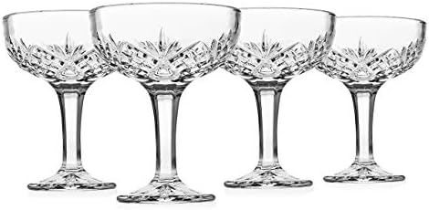 Godinger Champagne Coupe Barware Glasses - Set of 4, 6oz., Dublin Crystal Collection | Amazon (US)