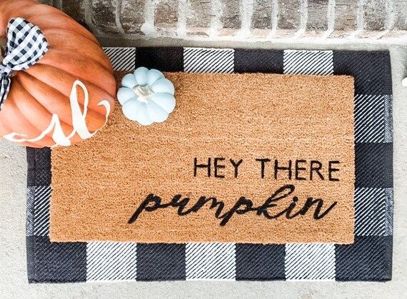 Hey There Pumpkin Fall Doormat Fall Home Decor Pumpkin - Etsy | Etsy (US)