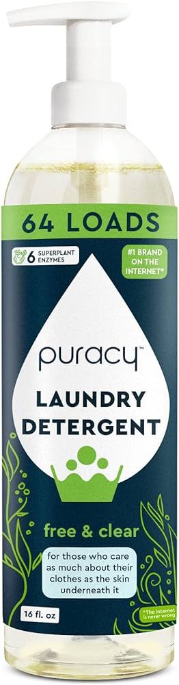 Puracy Liquid Laundry Detergent -64 Loads- Hypoallergenic Laundry Detergent Liquid - 99.4% Plant-... | Amazon (US)