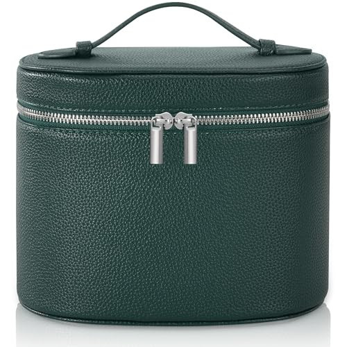 UUYUUY Makeup Bag Vanity Case Cosmetic Bag with Removable Divider Travel Toiletry Bag for Women Portable Make up Box Organizer, Green | Amazon (US)