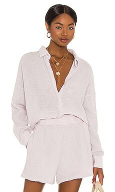 MONROW Relaxed Blouse in Chalk from Revolve.com | Revolve Clothing (Global)