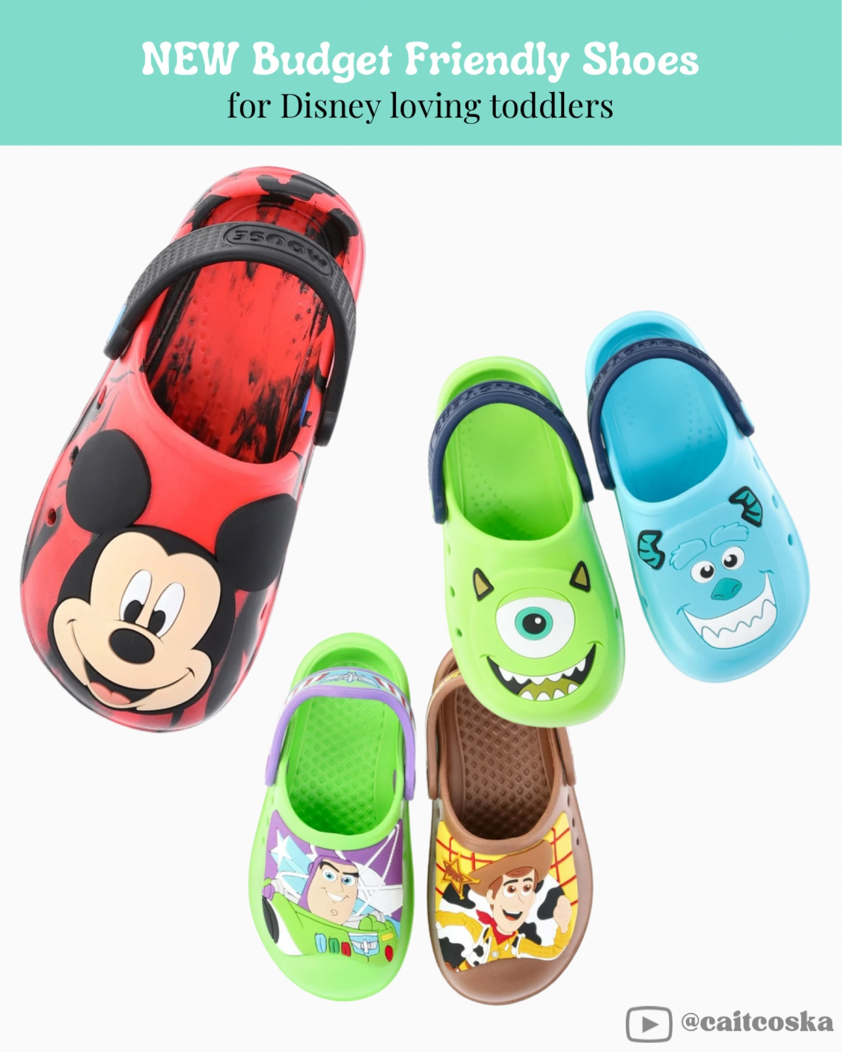 How cute are these budget-friendly Disney toddler clogs?! 

The Mickey, Toy Story, and Monsters Inc. designs were instant must-haves for my kiddos, they look comfy, durable, and perfect for little Disney fans. Being a mom to three, it’s usually a struggle to find inexpensive toddler shoe options so I am so happy to share these with y fellow budgeting parents! 💖

They also come in Goofy, Frozen, and Minnie Mouse styles, but sizes sell FAST. Run, don’t walk! 

Shop these adorable clogs now on my LTK before they’re gone! 