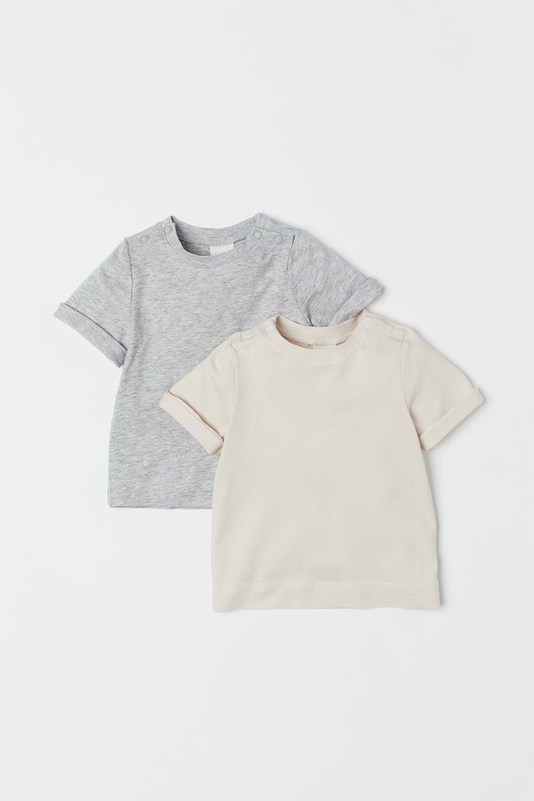 H & M - 2-pack Pima Cotton T-shirts - Gray | H&M (US + CA)