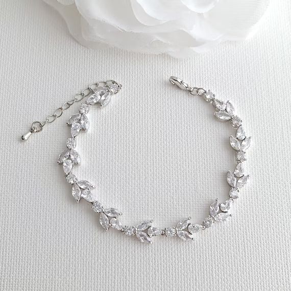 Wedding Bracelet for Bride Bridal Bracelet Silver Cubic | Etsy | Etsy (US)