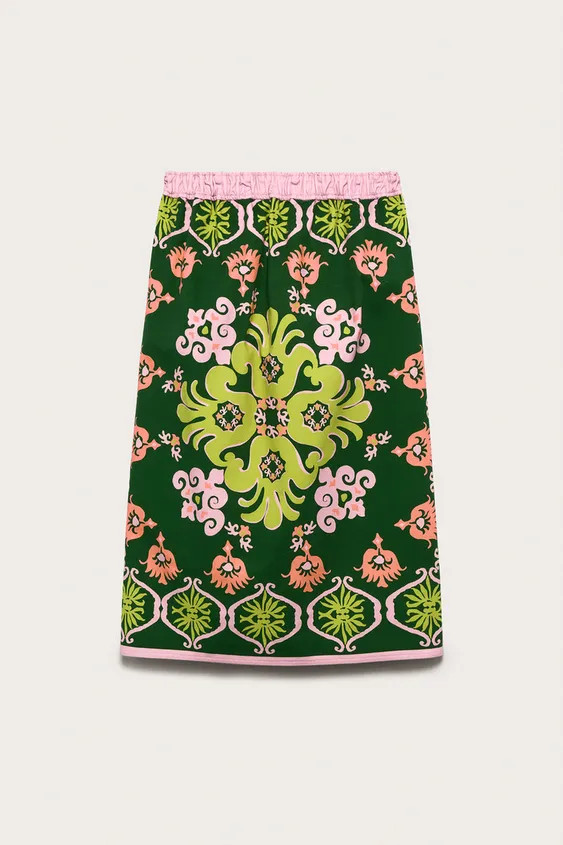 LIMITED EDITION PRINTED MIDI SKIRT | Zara US