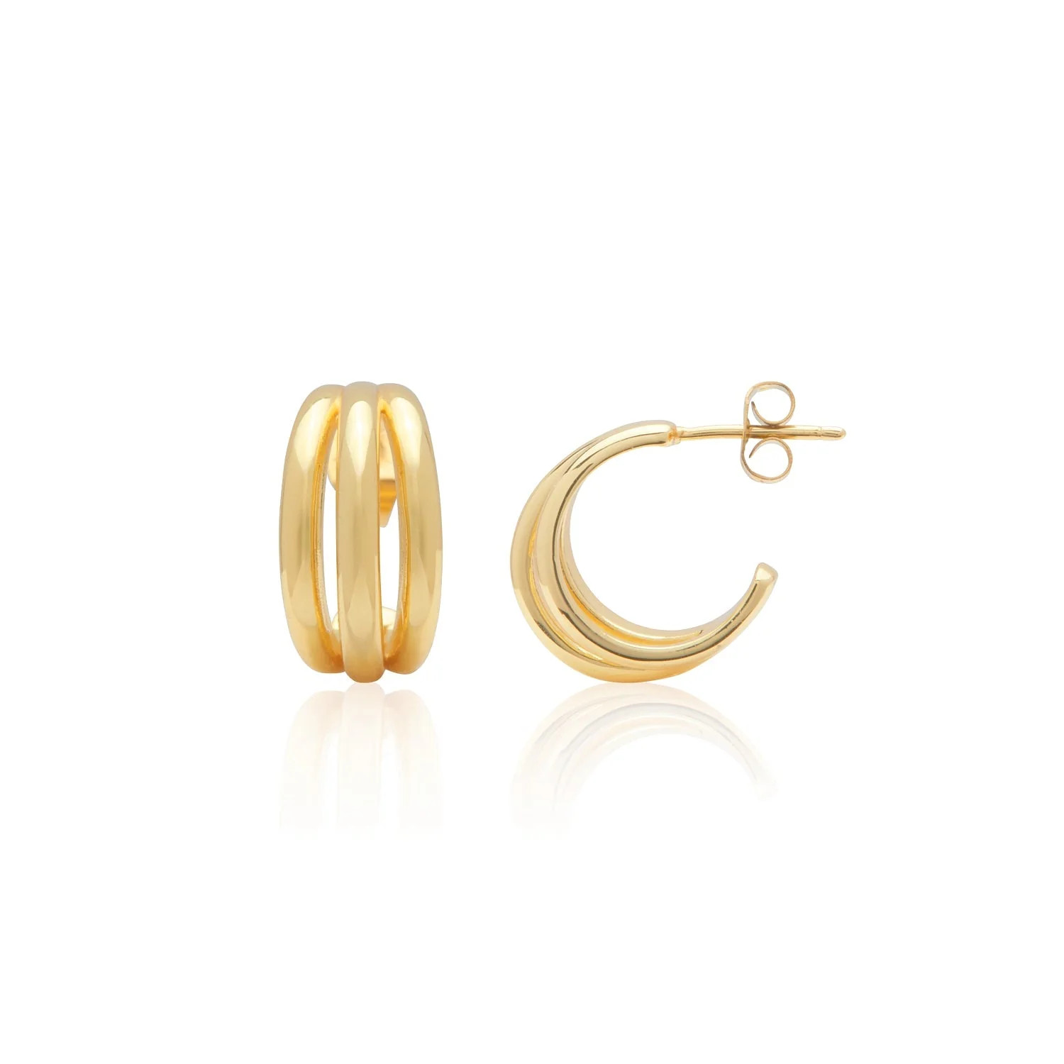 Triple Band Hoop Earrings (Gold) | Abbott Lyon
