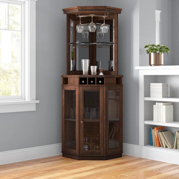 Haakenson 73" Height Corner Bar with Wine Storage | Wayfair North America