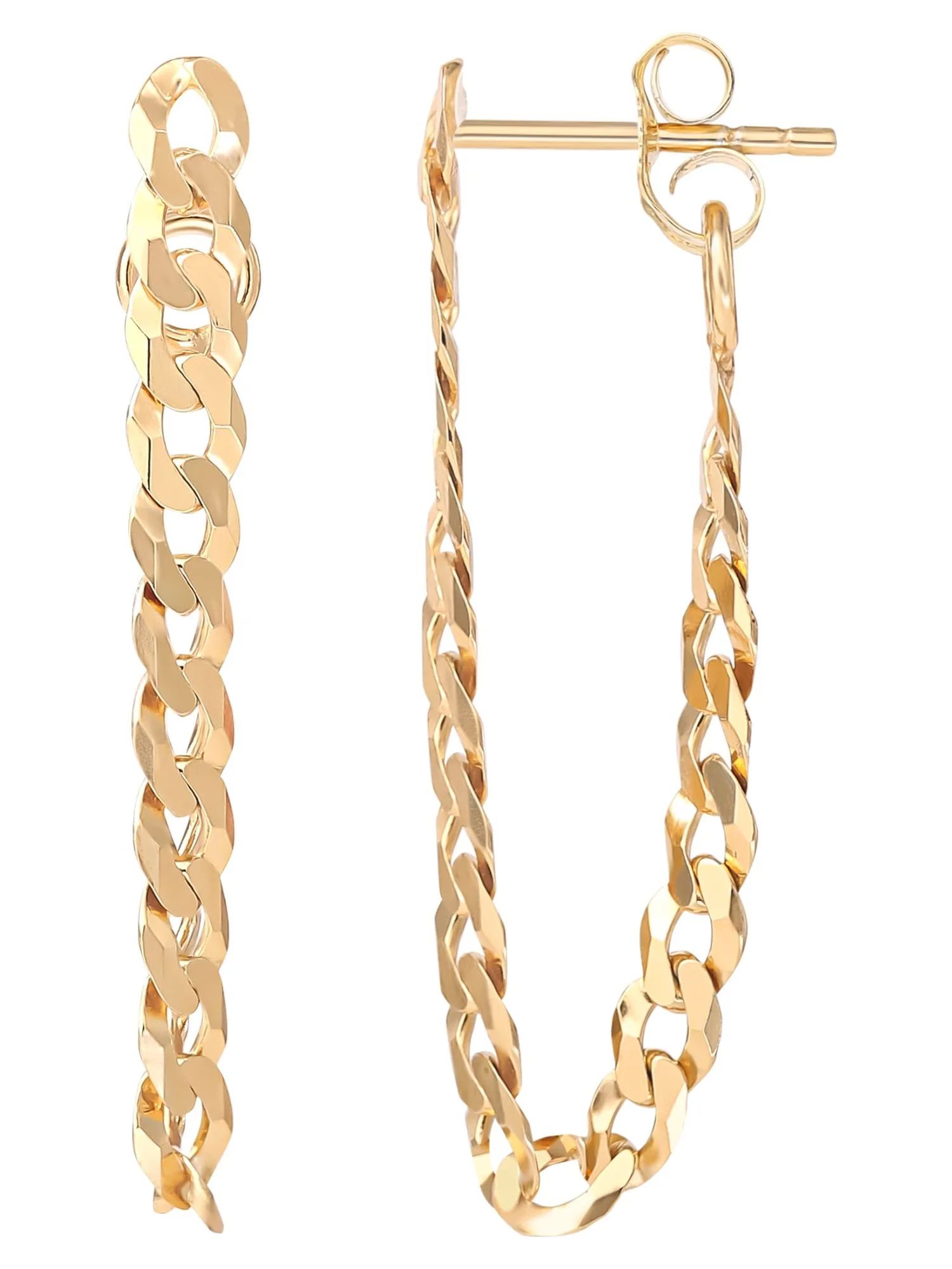 "JS Jessica Simpson Women’s Gold Plated Sterling Silver Curb Chain Earrings" | Walmart (US)