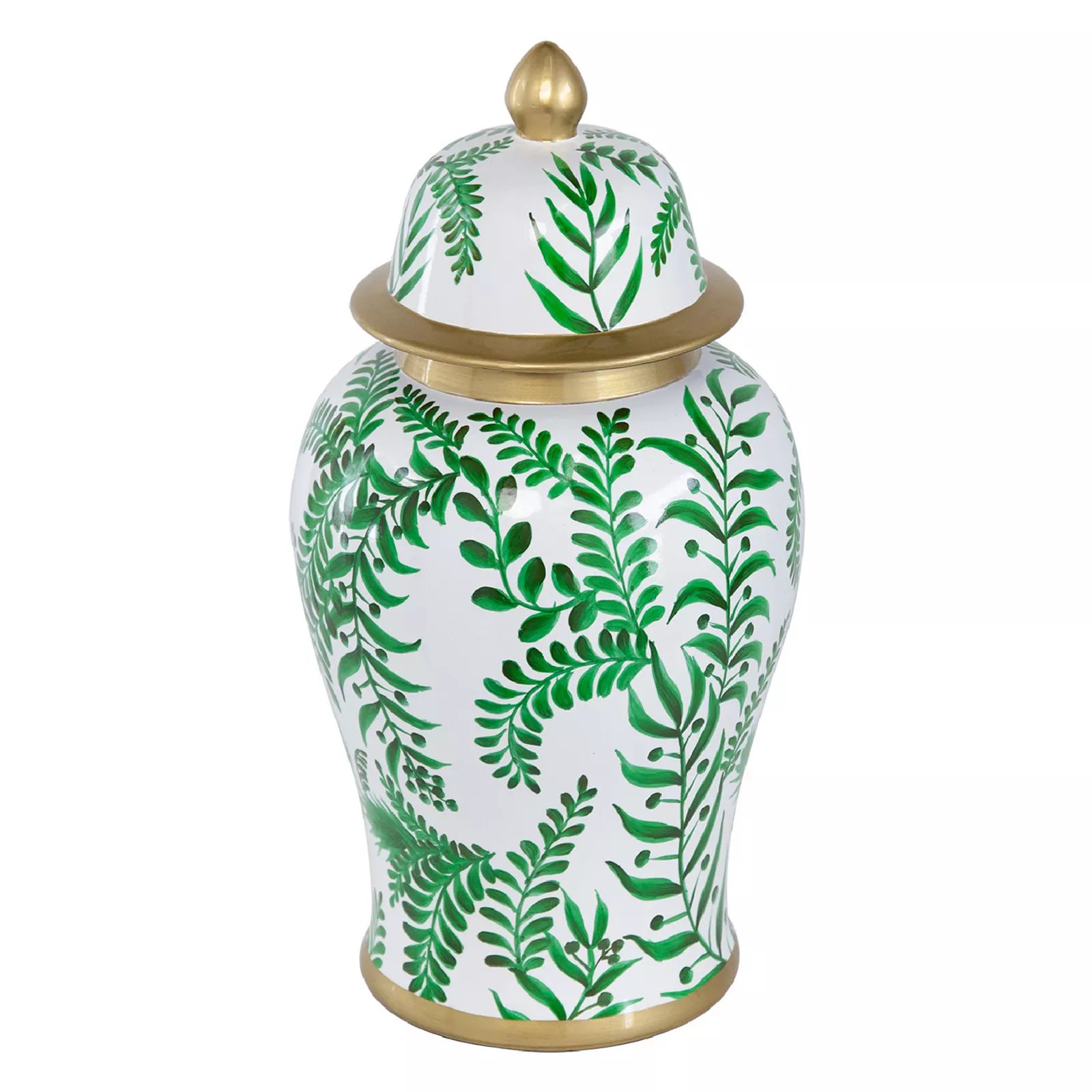 A&B Home Leafy Porcelain Ginger Jar Floor Decor, Green | Kohl's