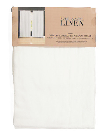 Set Of 2 Belgian Linen Lined Curtains | TJ Maxx