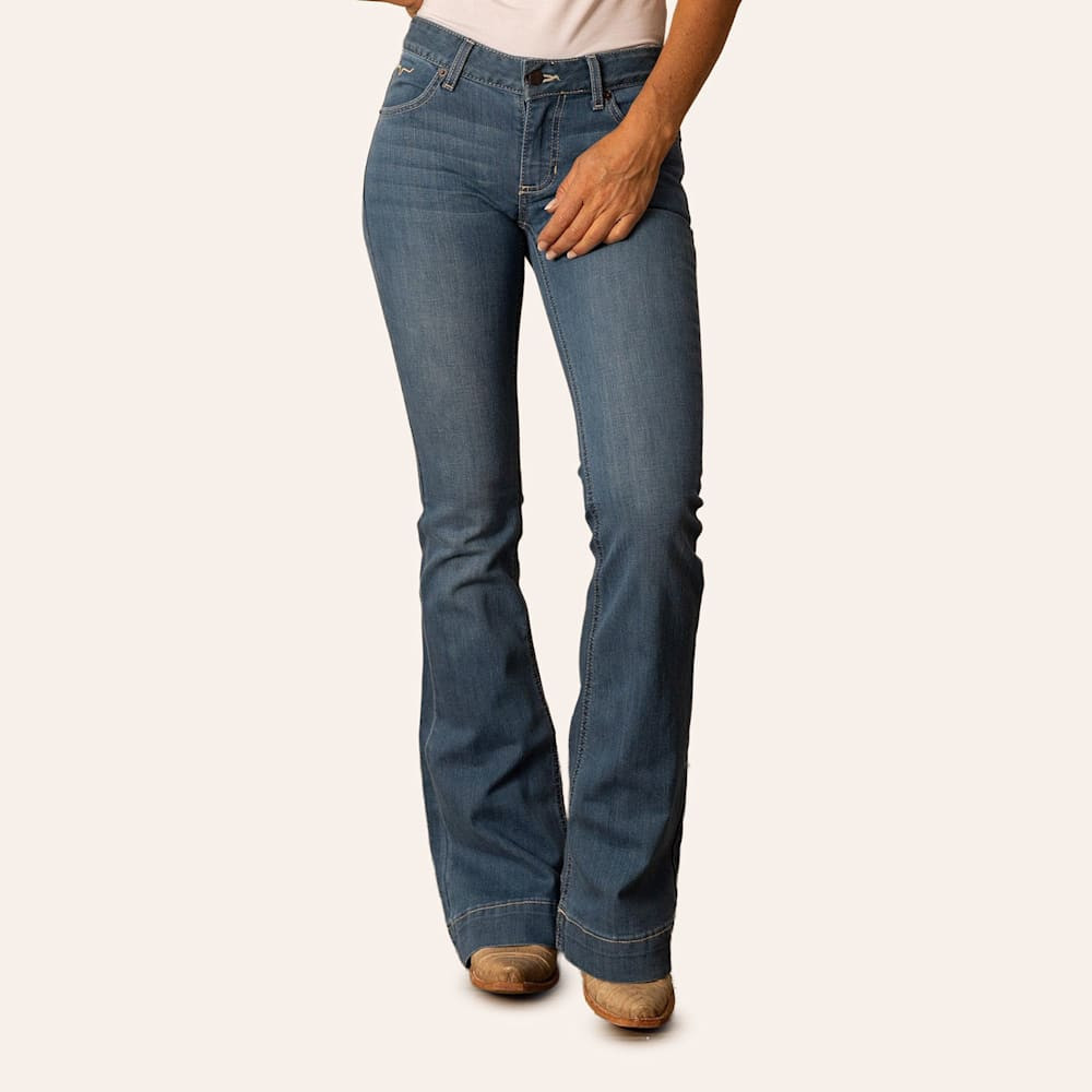 Kimes Ranch Women's Lola Soho Medium Wash Trouser Cut Flare Jeans | Cavender's