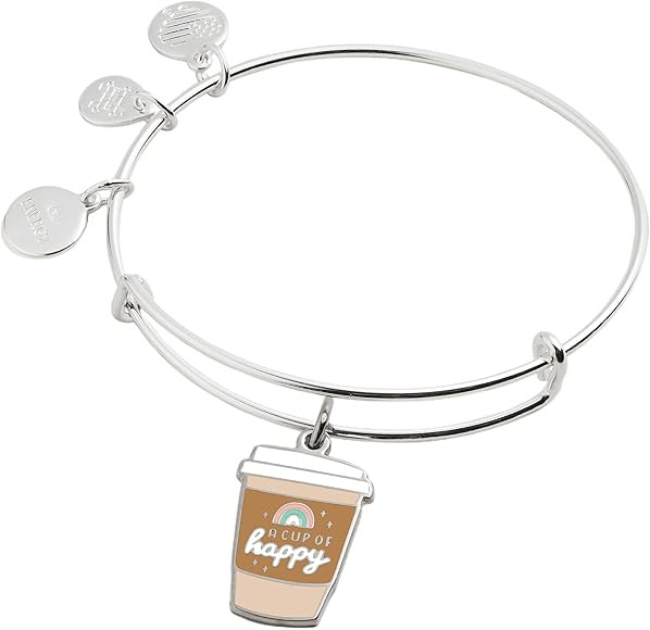 Alex and Ani Expandable Bangle for Women, A Cup of Happy Charm, Shiny Silver Finish, 2 to 3.5 in | Amazon (US)