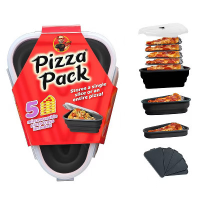 Pizza Pack Silicone Storage Container with Trays Black: Dishwasher-Safe, 20 Volume, Food Storage, Silicone & Plastic | Target